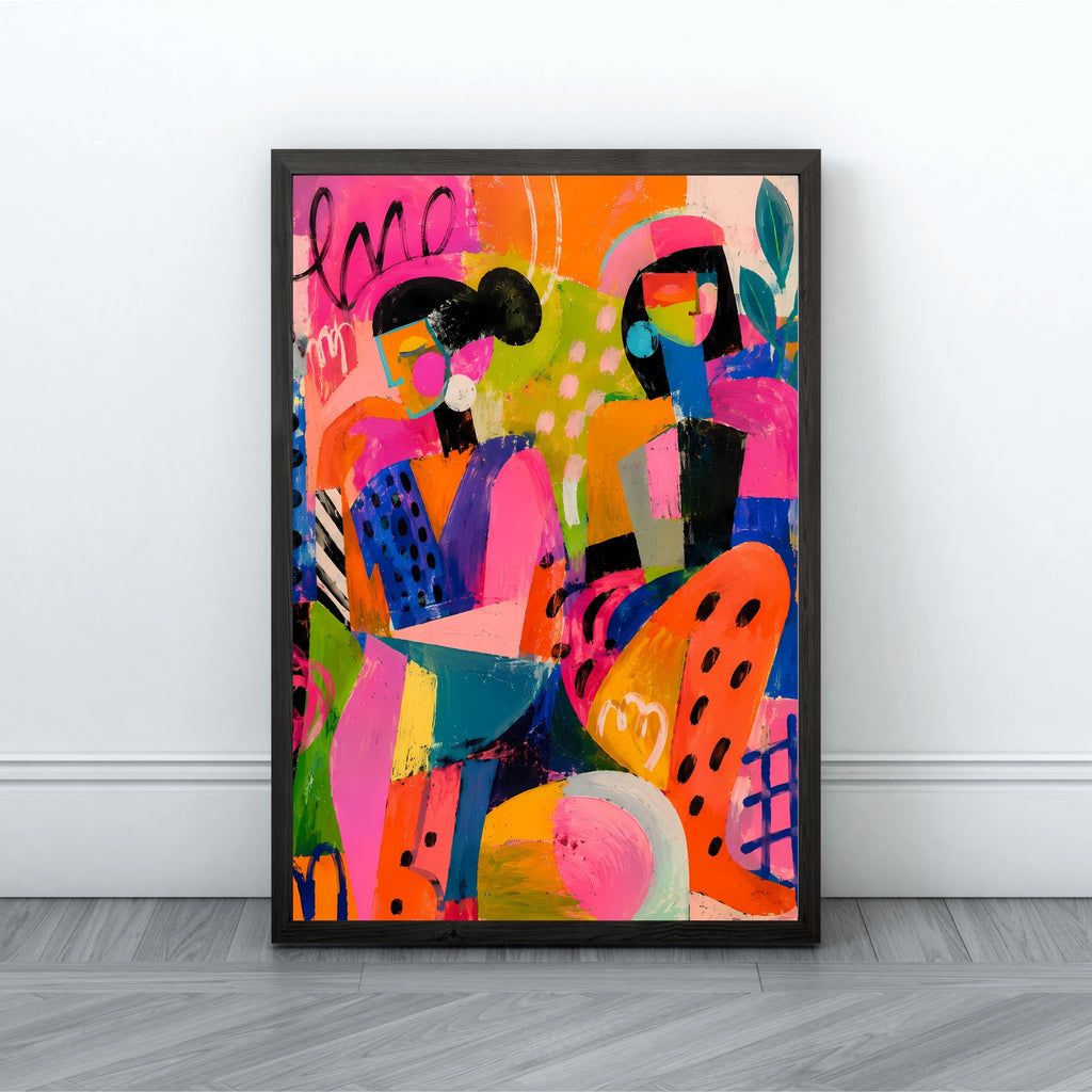 Abstract Figures Wall Art Print | Colorful Modern Canvas Art