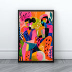 Abstract Figures Wall Art Print | Colorful Modern Canvas Art