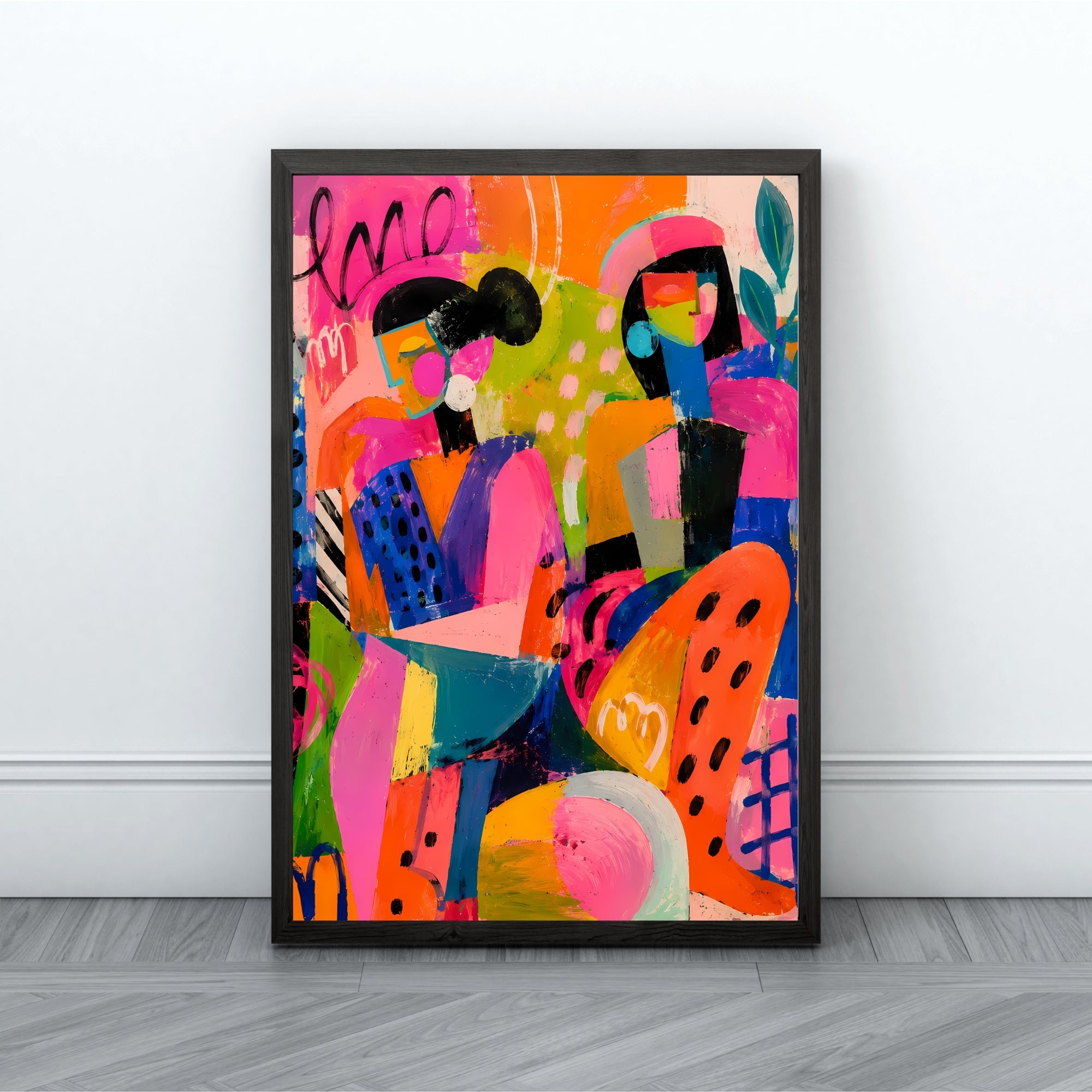 Abstract Figures Wall Art Print | Colorful Modern Canvas Art