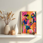 Abstract Figures Wall Art Print | Colorful Modern Canvas Art