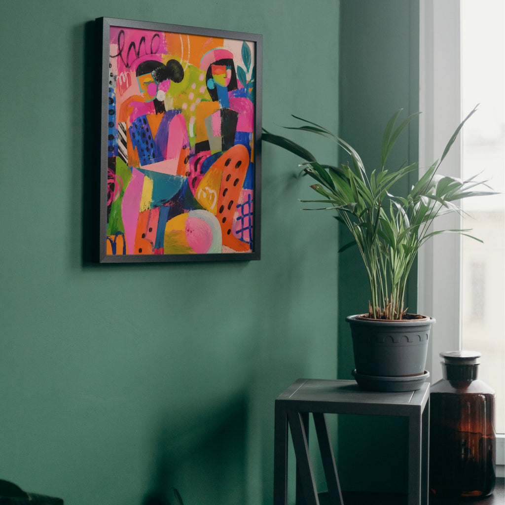 Abstract Figures Wall Art Print | Colorful Modern Canvas Art