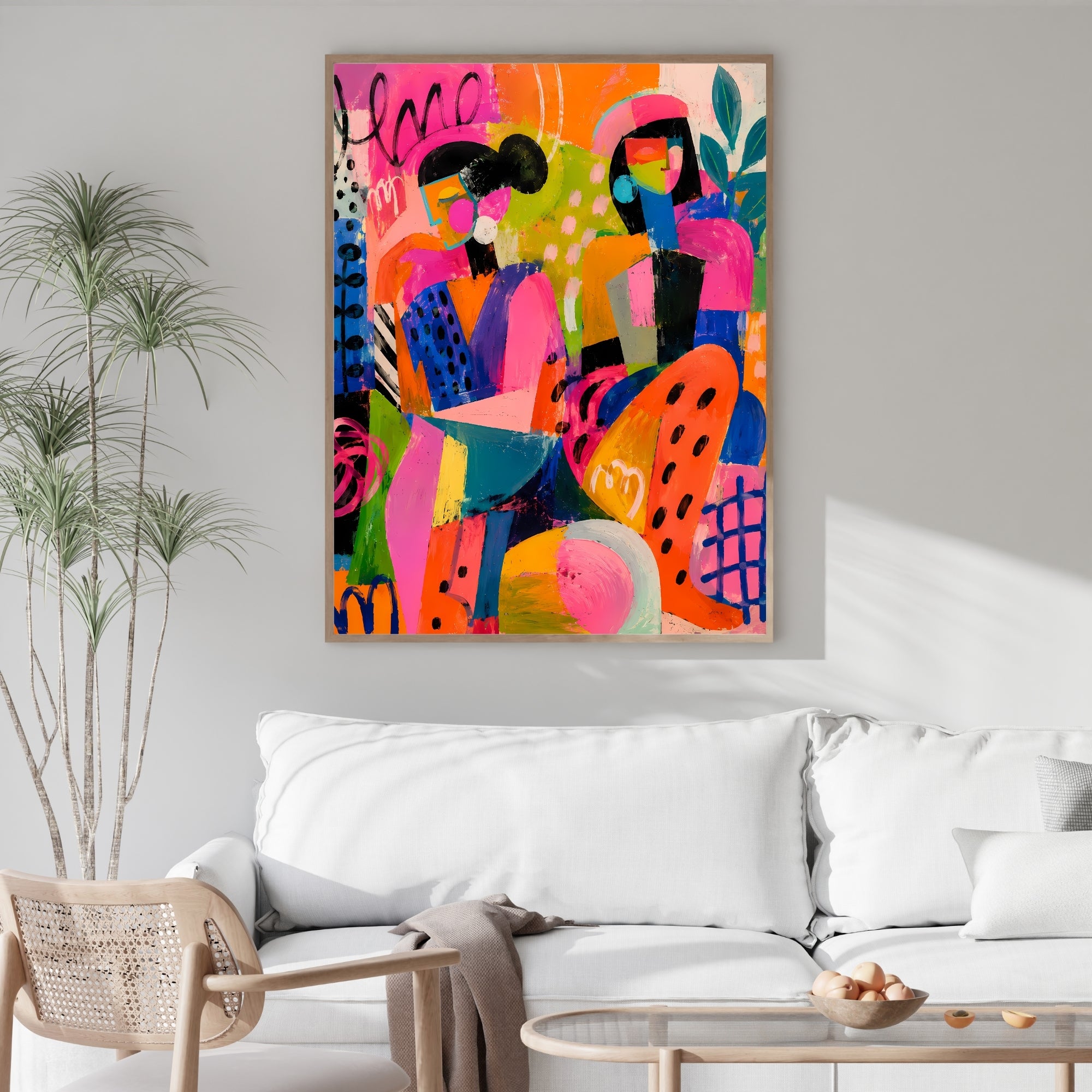 Abstract Figures Wall Art Print | Colorful Modern Canvas Art