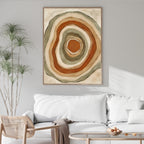 Abstract Organic Rings Wall Art | Neutral Textured Canvas Print
