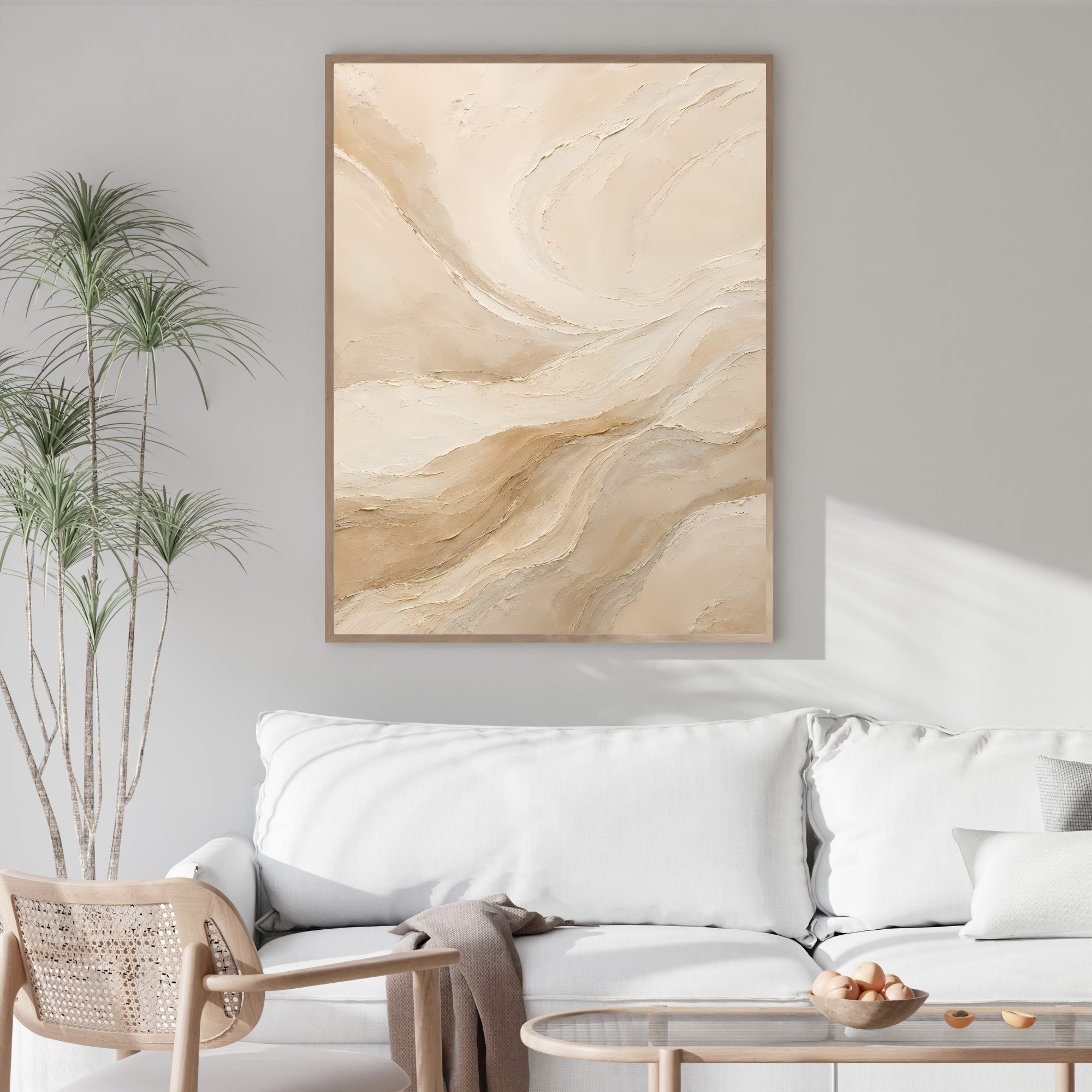 Neutral Abstract Textured Wall Art | Modern Minimalist Canvas Print