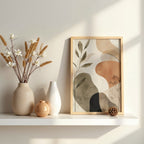 Botanical Abstract Wall Art | Earth Tone Modern Canvas Print