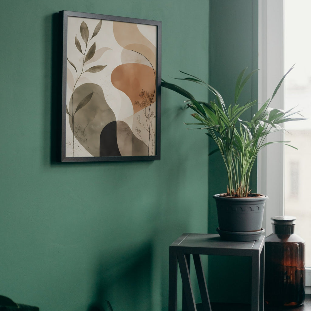 Botanical Abstract Wall Art | Earth Tone Modern Canvas Print