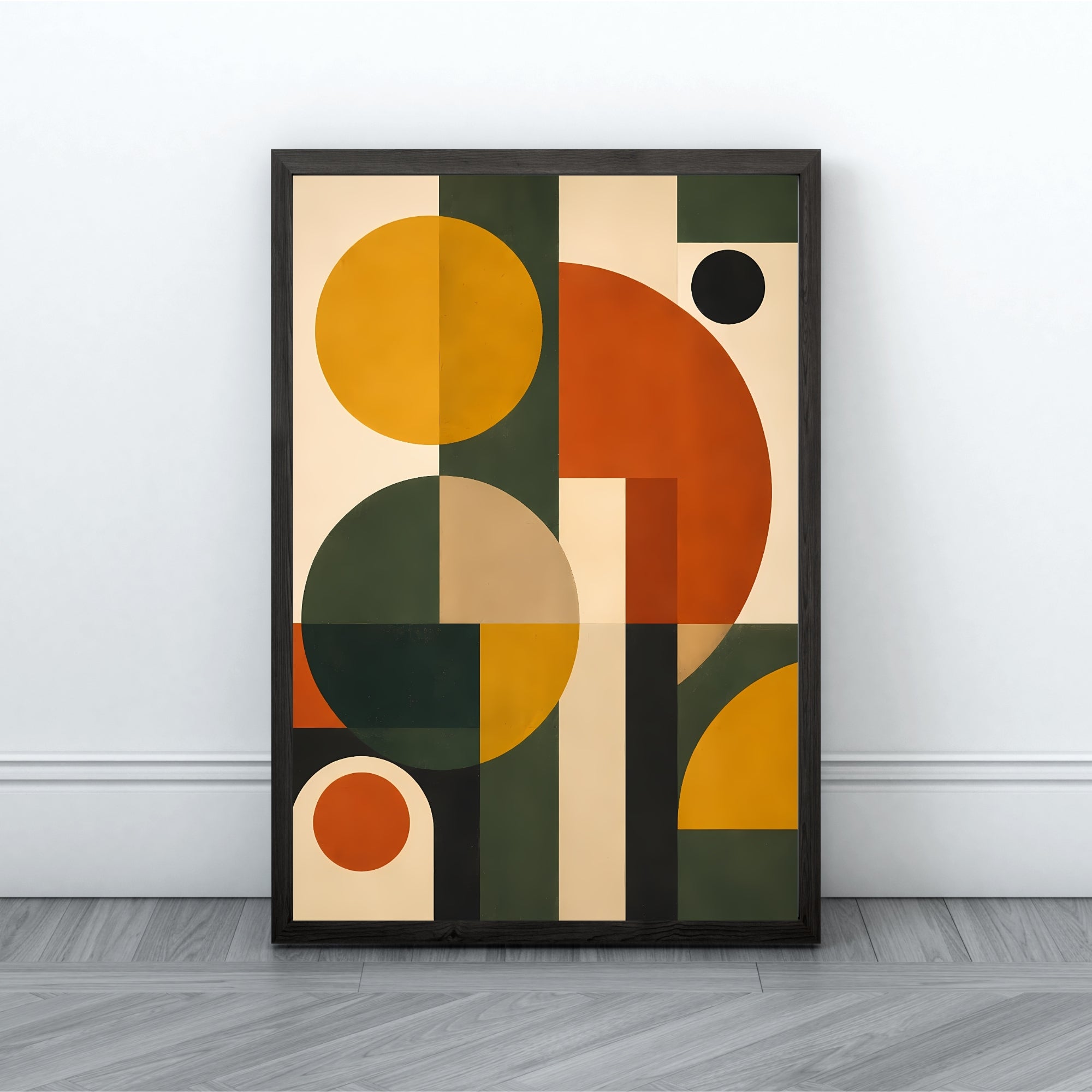 Geometric Abstract Wall Art | Warm Neutral Modern Canvas Print