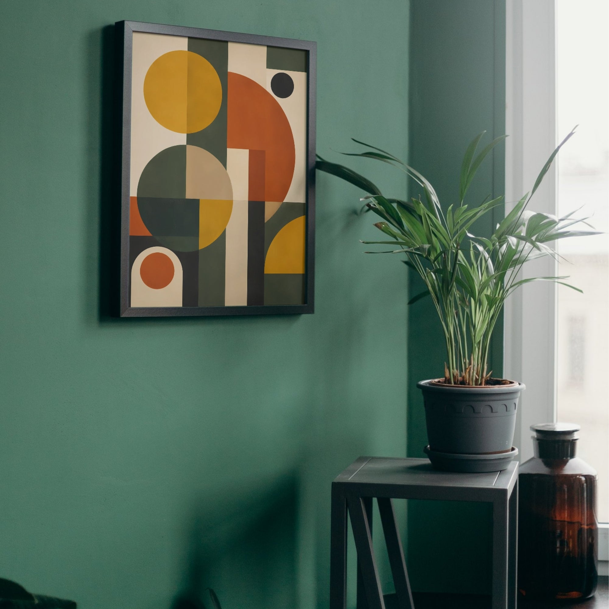 Geometric Abstract Wall Art | Warm Neutral Modern Canvas Print
