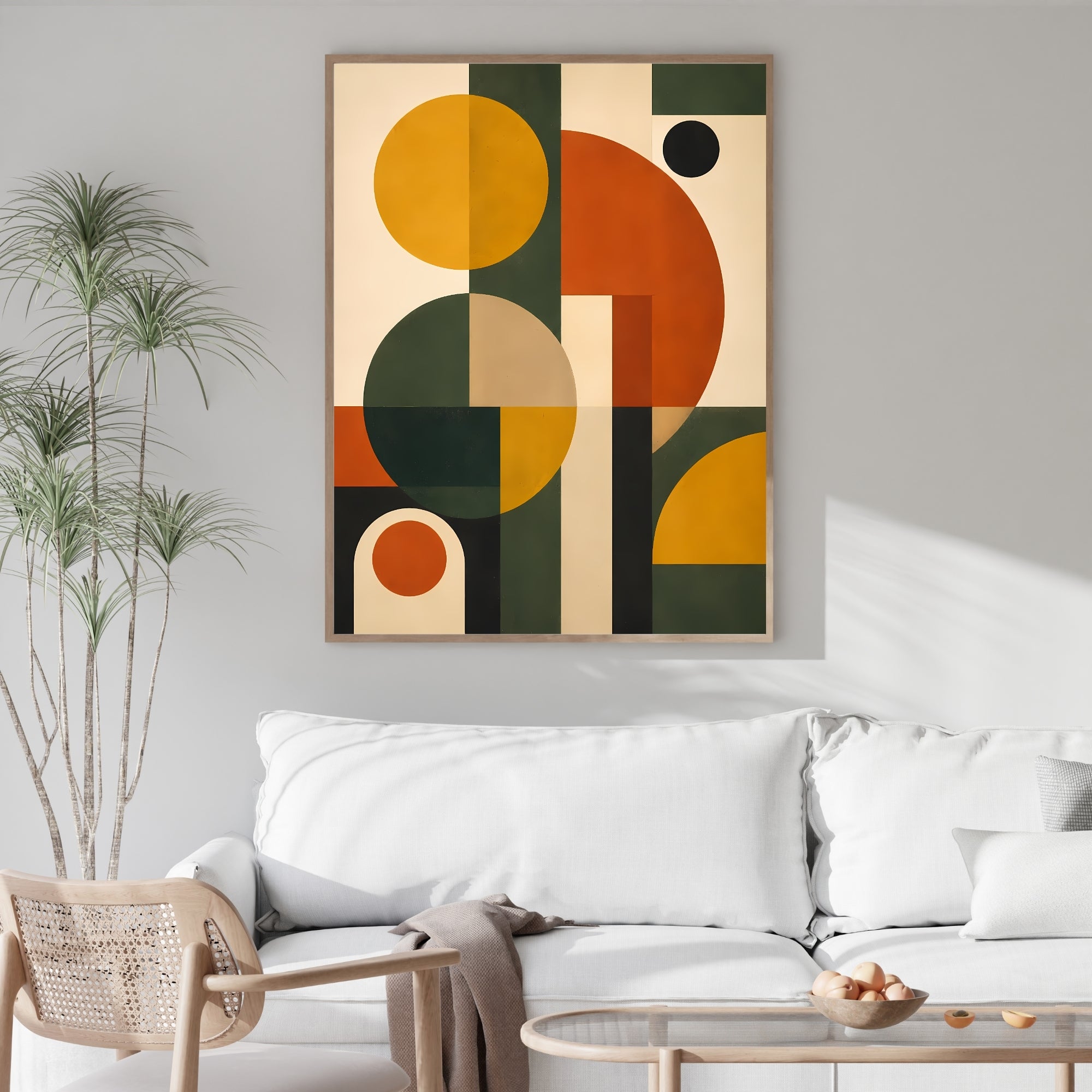 Geometric Abstract Wall Art | Warm Neutral Modern Canvas Print