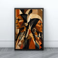 Geometric Portrait Wall Art | Earth Tone Contemporary Canvas Print