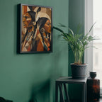 Geometric Portrait Wall Art | Earth Tone Contemporary Canvas Print