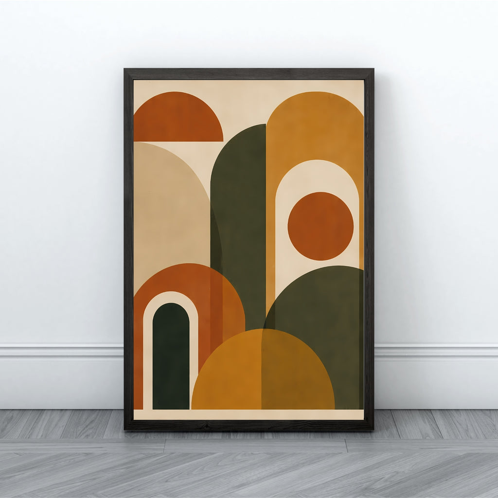 Mid-Century Modern Abstract Wall Art | Geometric Canvas Print