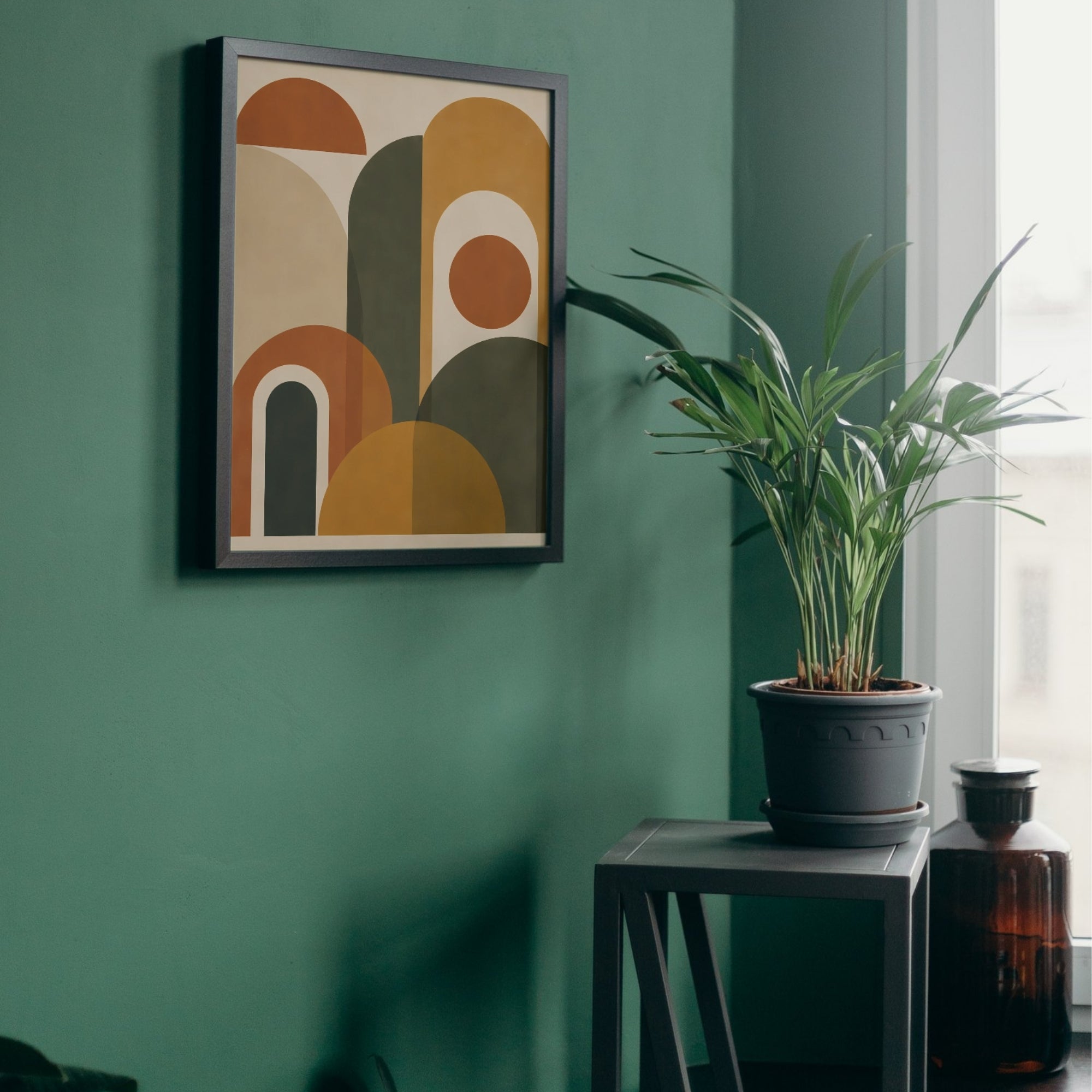 Mid-Century Modern Abstract Wall Art | Geometric Canvas Print