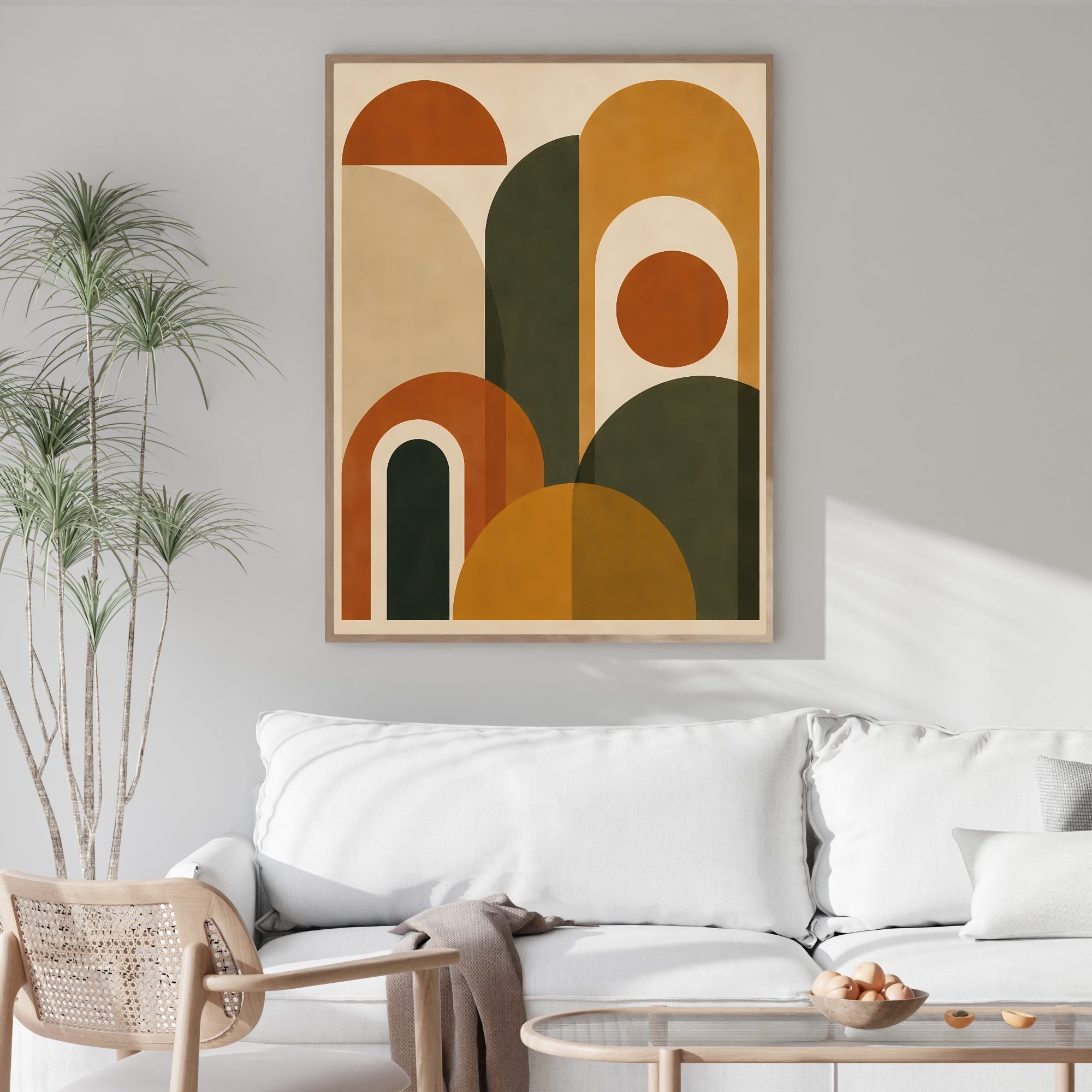 Mid-Century Modern Abstract Wall Art | Geometric Canvas Print