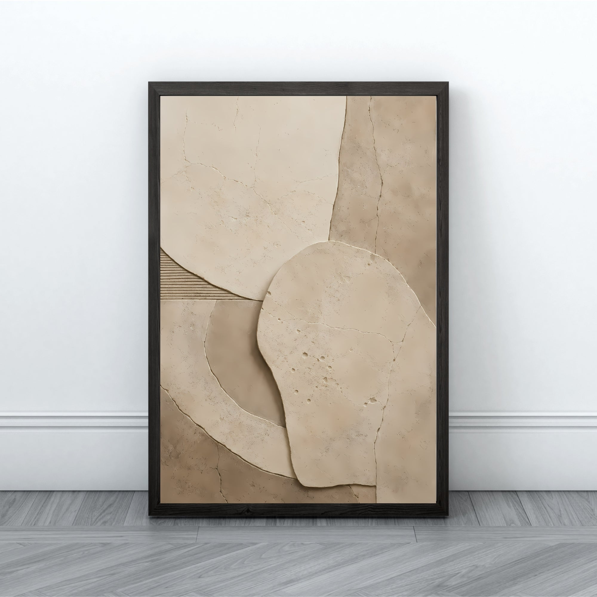 Stone Texture Abstract Wall Art | Neutral Modern Canvas Decor