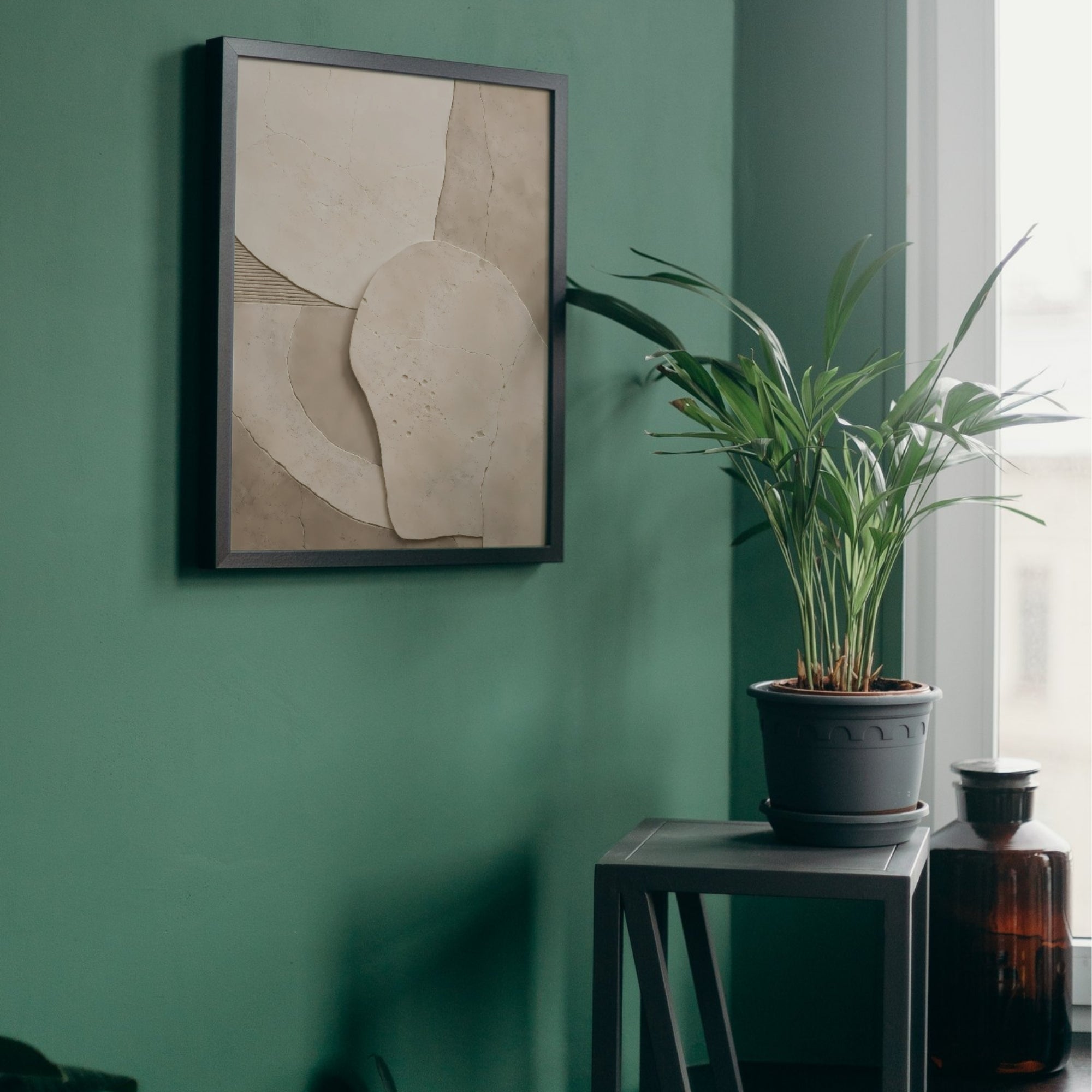 Stone Texture Abstract Wall Art | Neutral Modern Canvas Decor