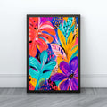 Tropical Abstract Floral Wall Art | Colorful Modern Canvas Print