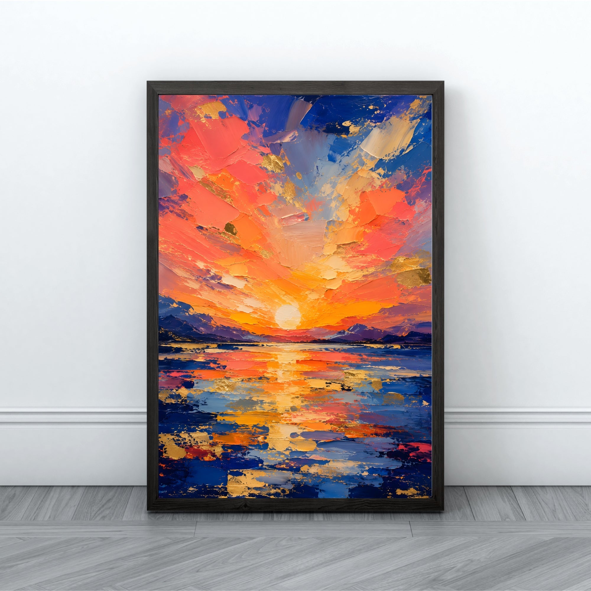 Abstract Sunrise Wall Art | Vibrant Coastal Canvas Print