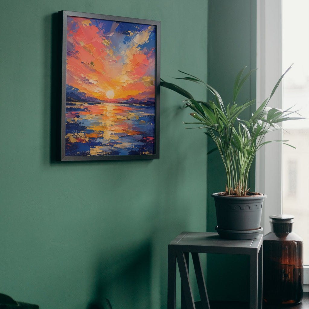 Abstract Sunrise Wall Art | Vibrant Coastal Canvas Print