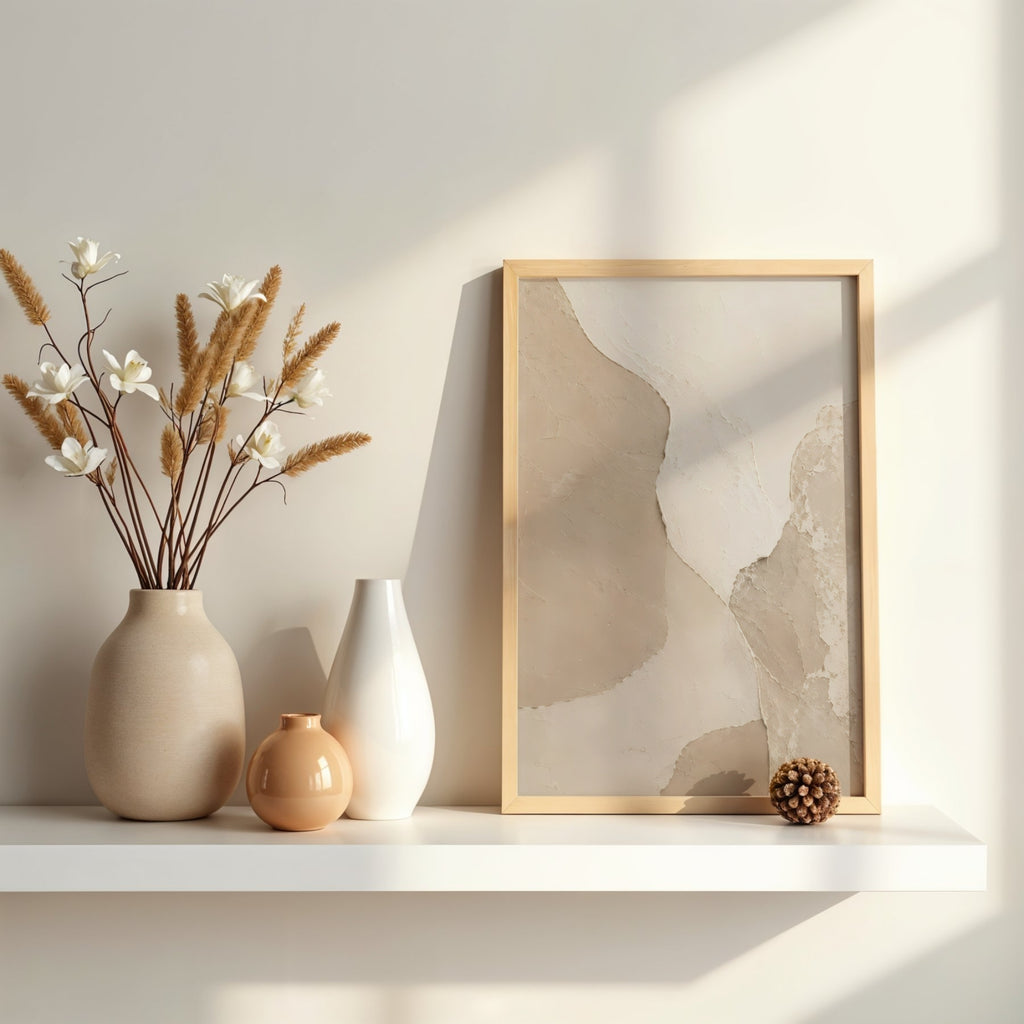 Minimalist Textured Wall Art | Neutral Modern Canvas Print