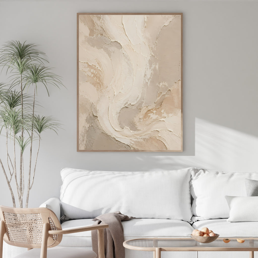 Neutral Abstract Wall Art | Modern Textured Canvas Decor