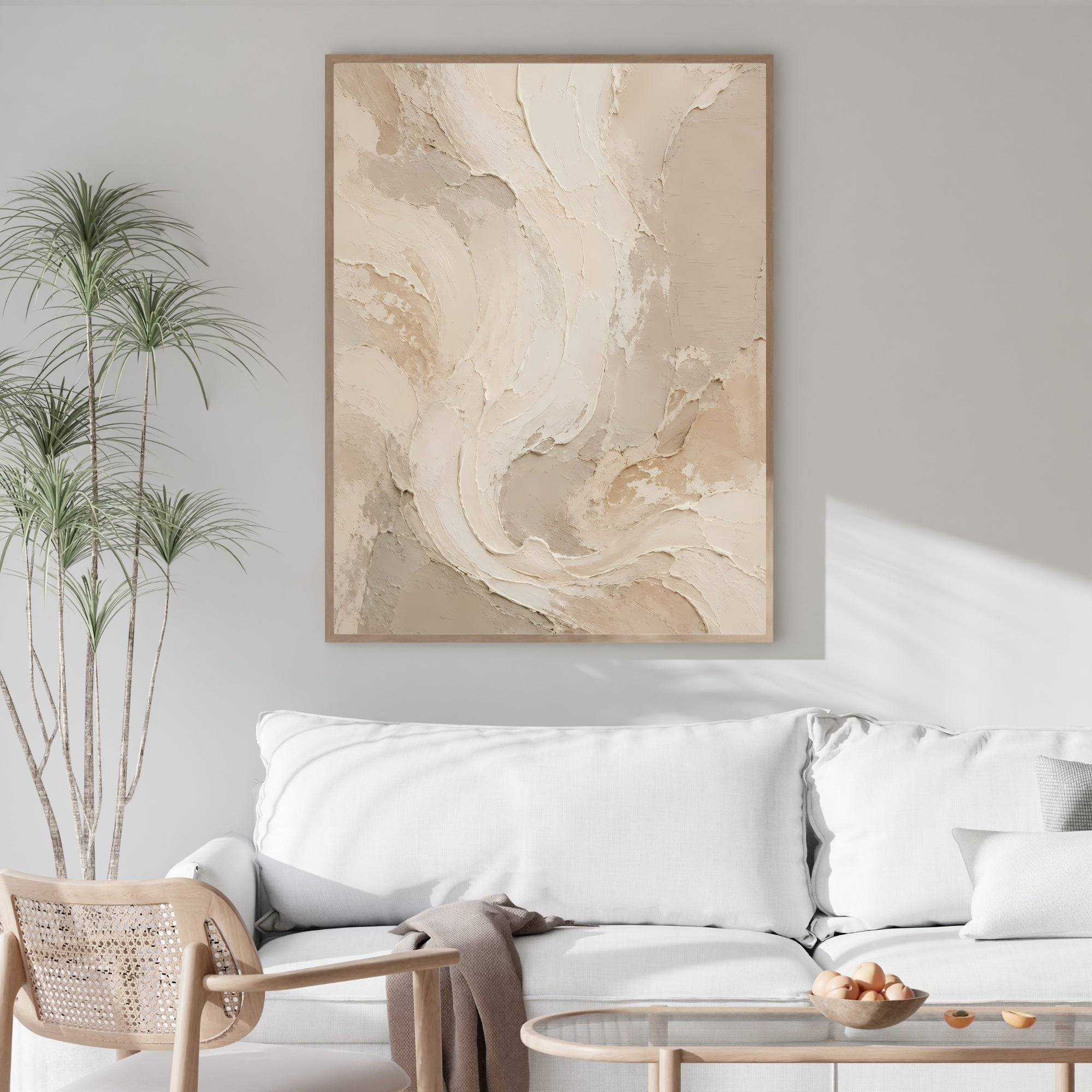 Neutral Abstract Wall Art | Modern Textured Canvas Decor