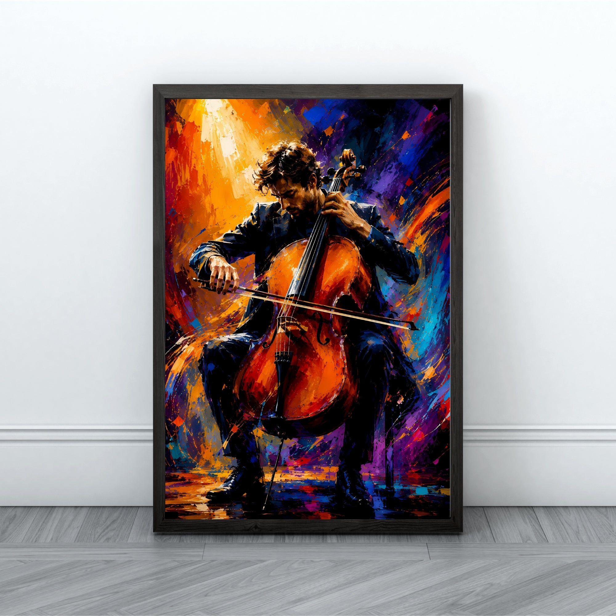 Cello Wall Art | Colorful Musician Canvas Print