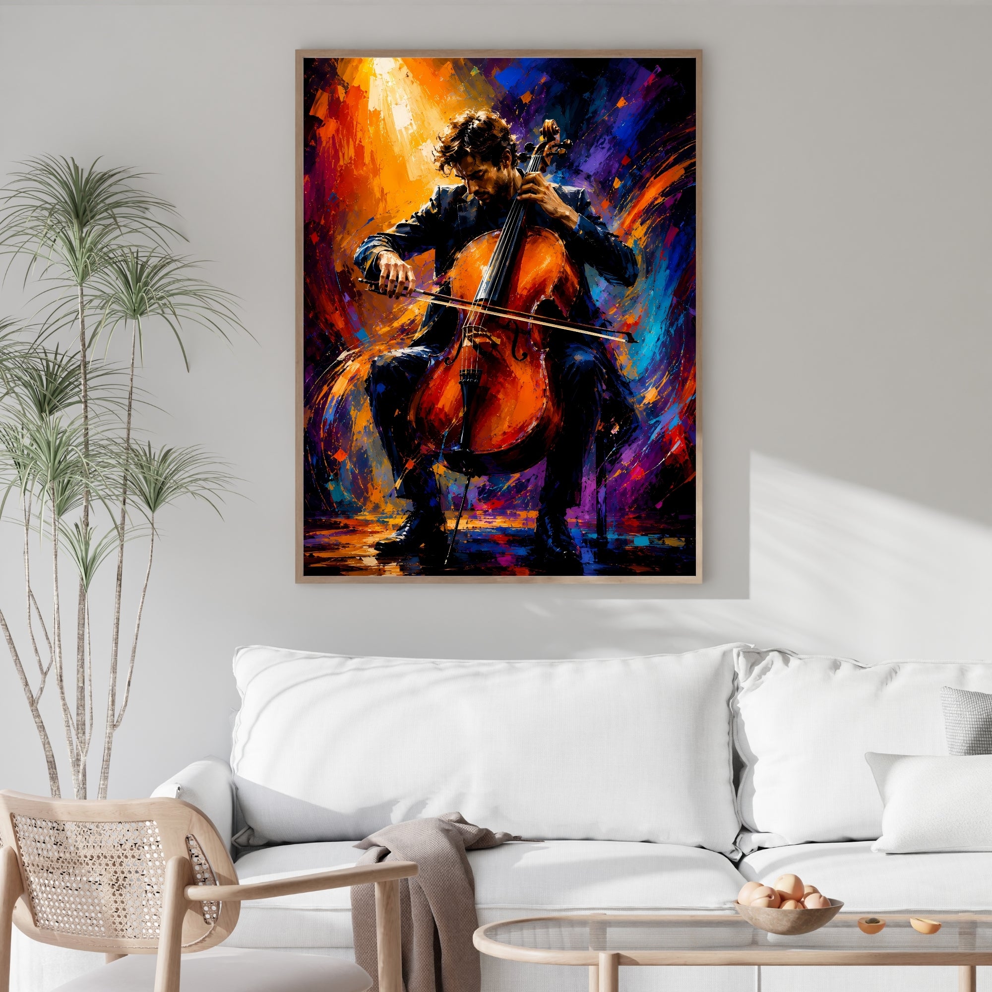 Cello Wall Art | Colorful Musician Canvas Print