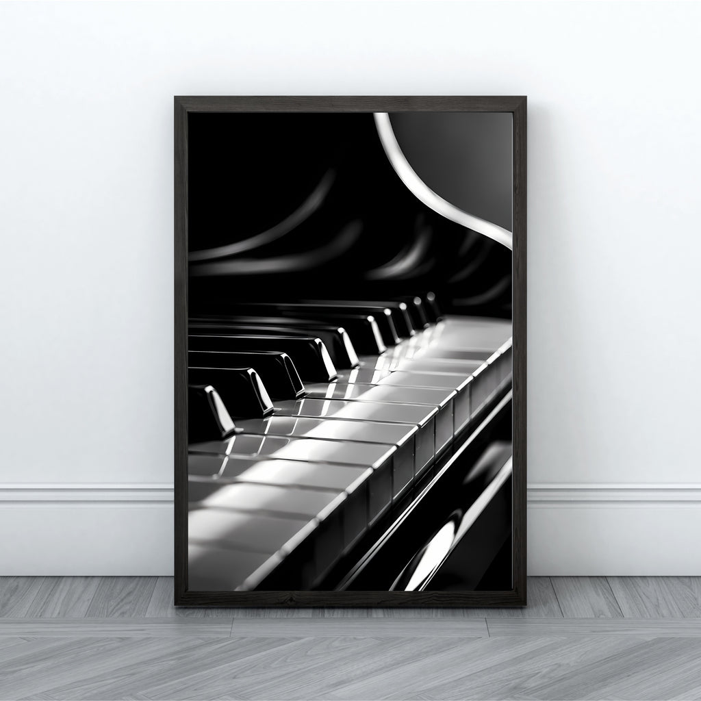 Black and White Piano Wall Art | Modern Music Canvas Print