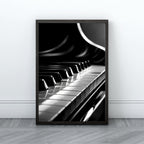 Black and White Piano Wall Art | Modern Music Canvas Print