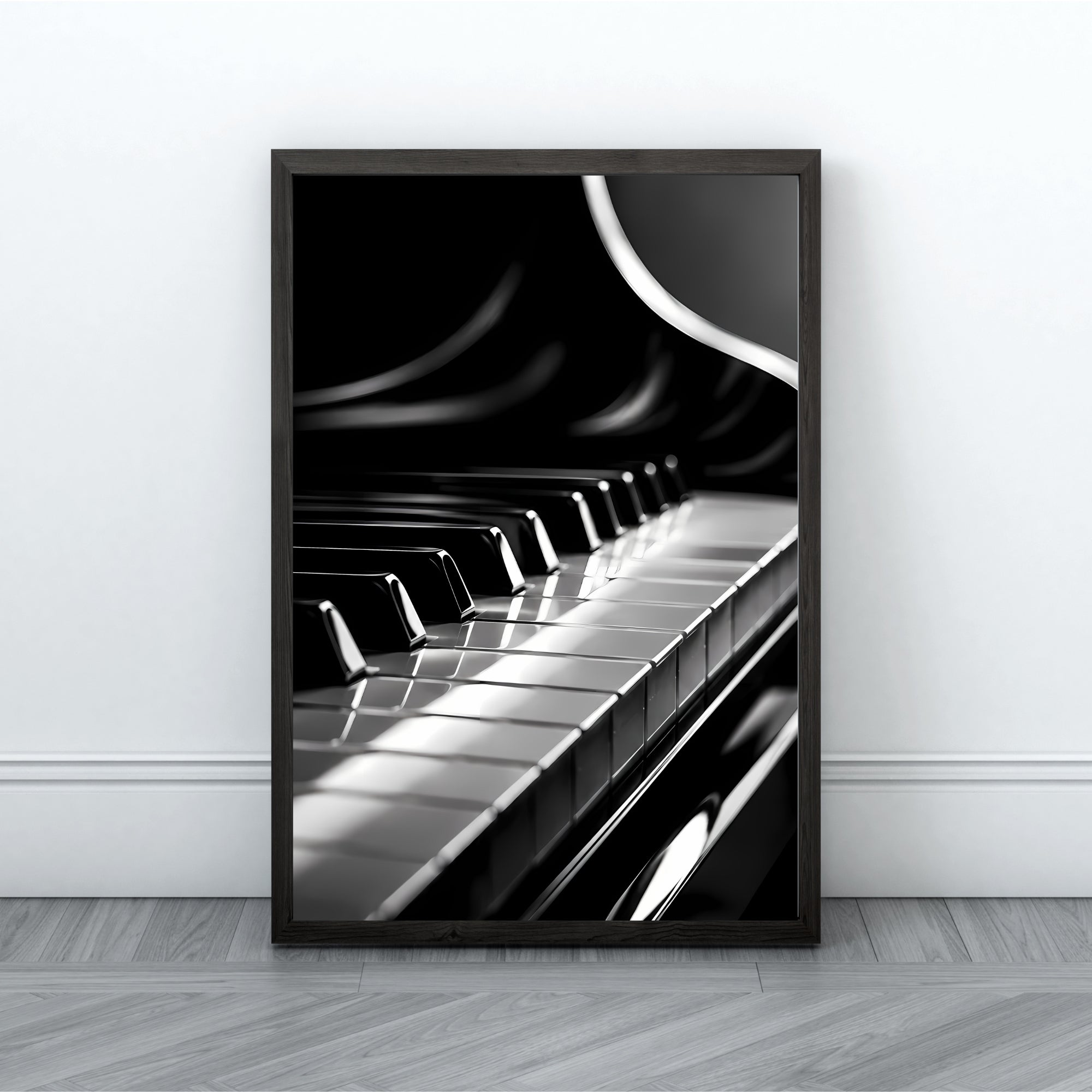 Black and White Piano Wall Art | Modern Music Canvas Print
