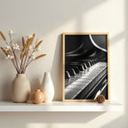 Black and White Piano Wall Art | Modern Music Canvas Print