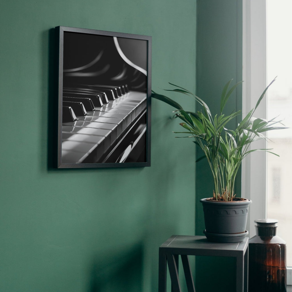 Black and White Piano Wall Art | Modern Music Canvas Print