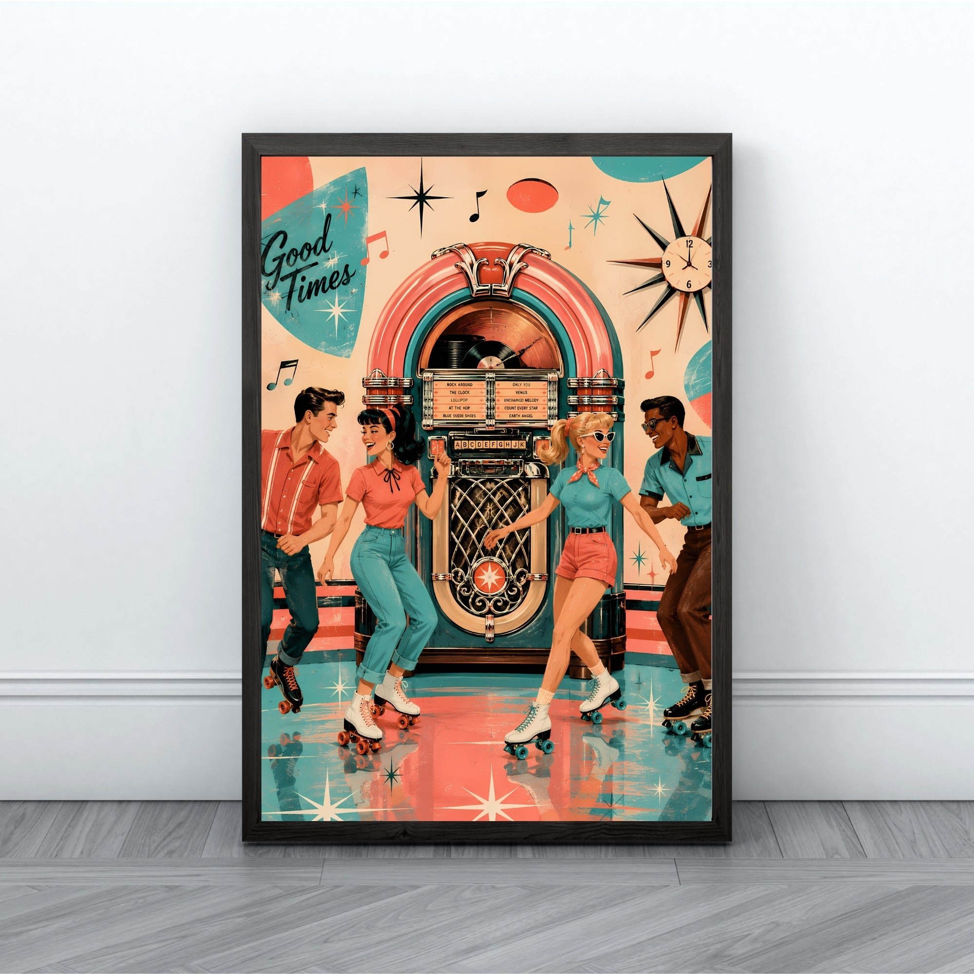 Retro Jukebox Wall Art | Vintage Music Canvas Print