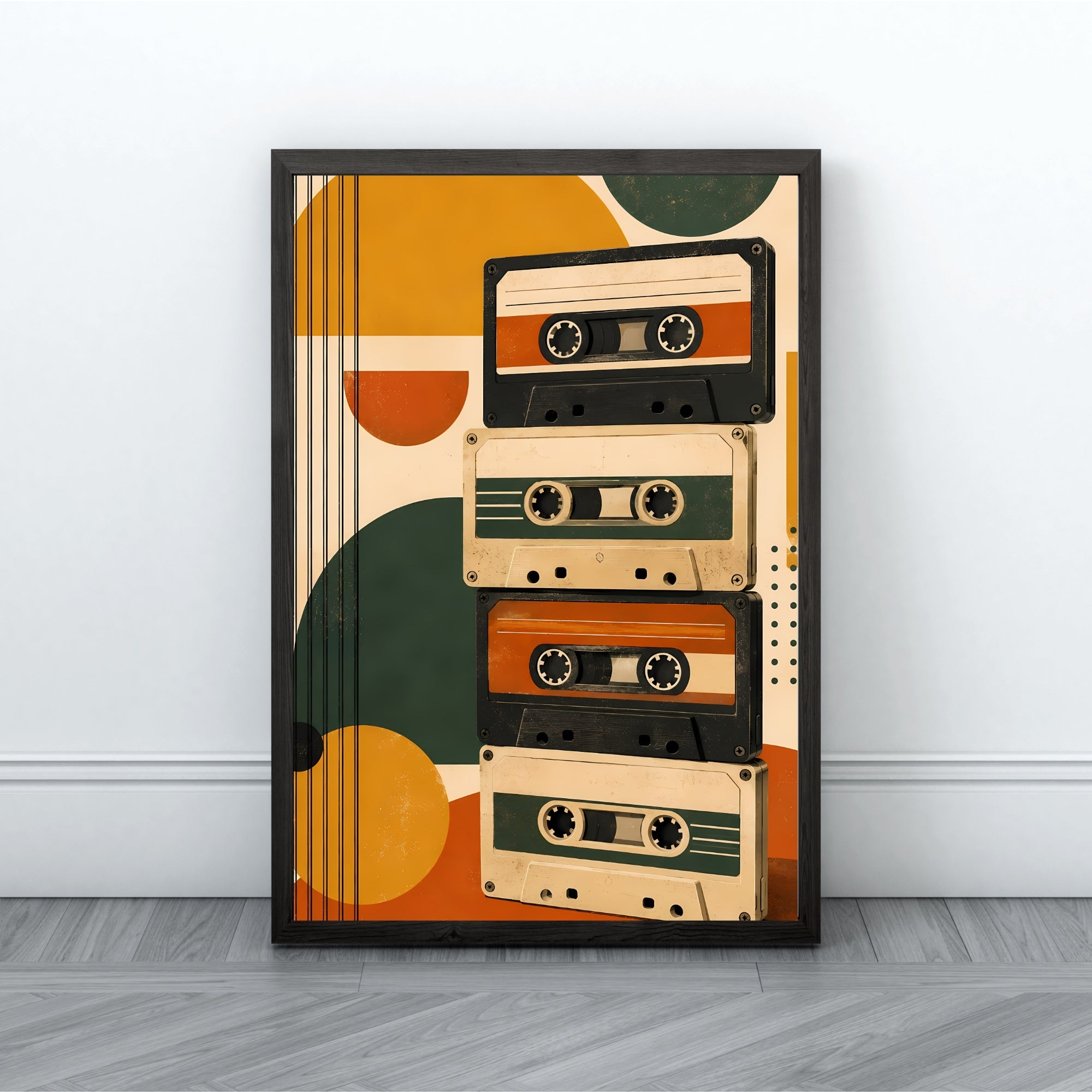 Retro Cassette Wall Art | Vintage Music Decor Print