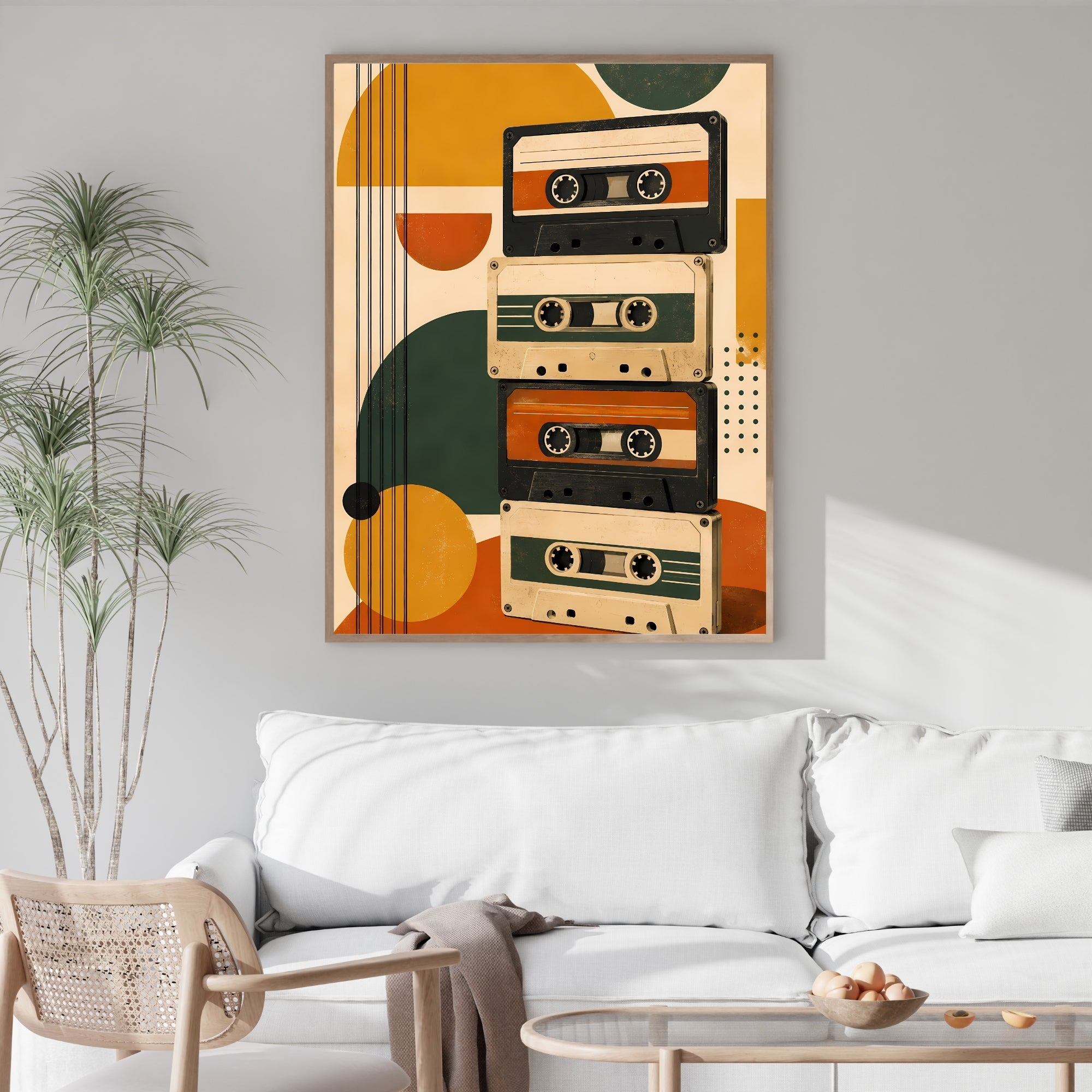 Retro Cassette Wall Art | Vintage Music Decor Print