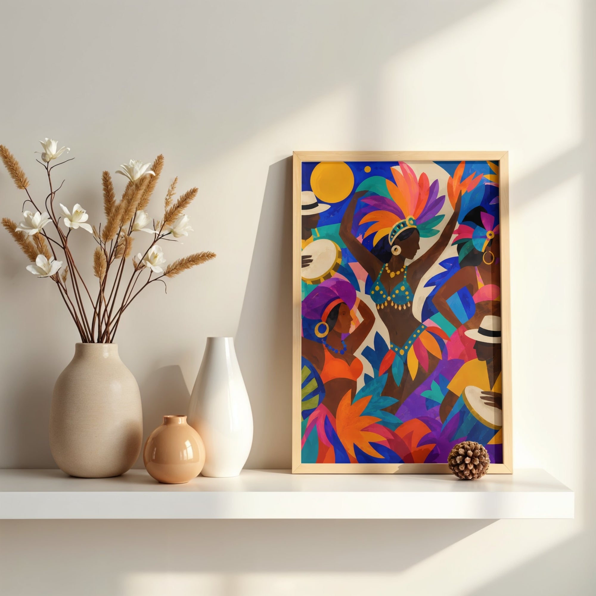 Tropical Dance Wall Art | Colorful Carnival Canvas Print