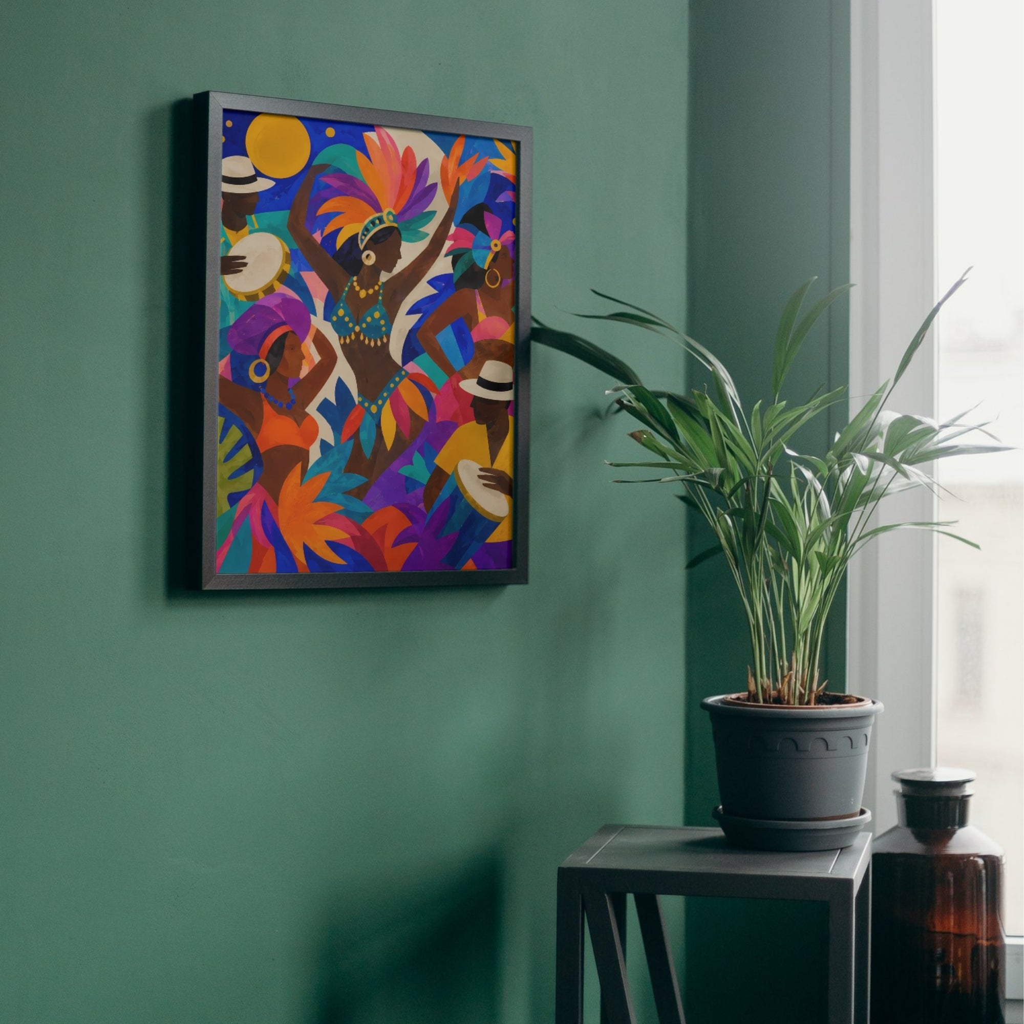 Tropical Dance Wall Art | Colorful Carnival Canvas Print
