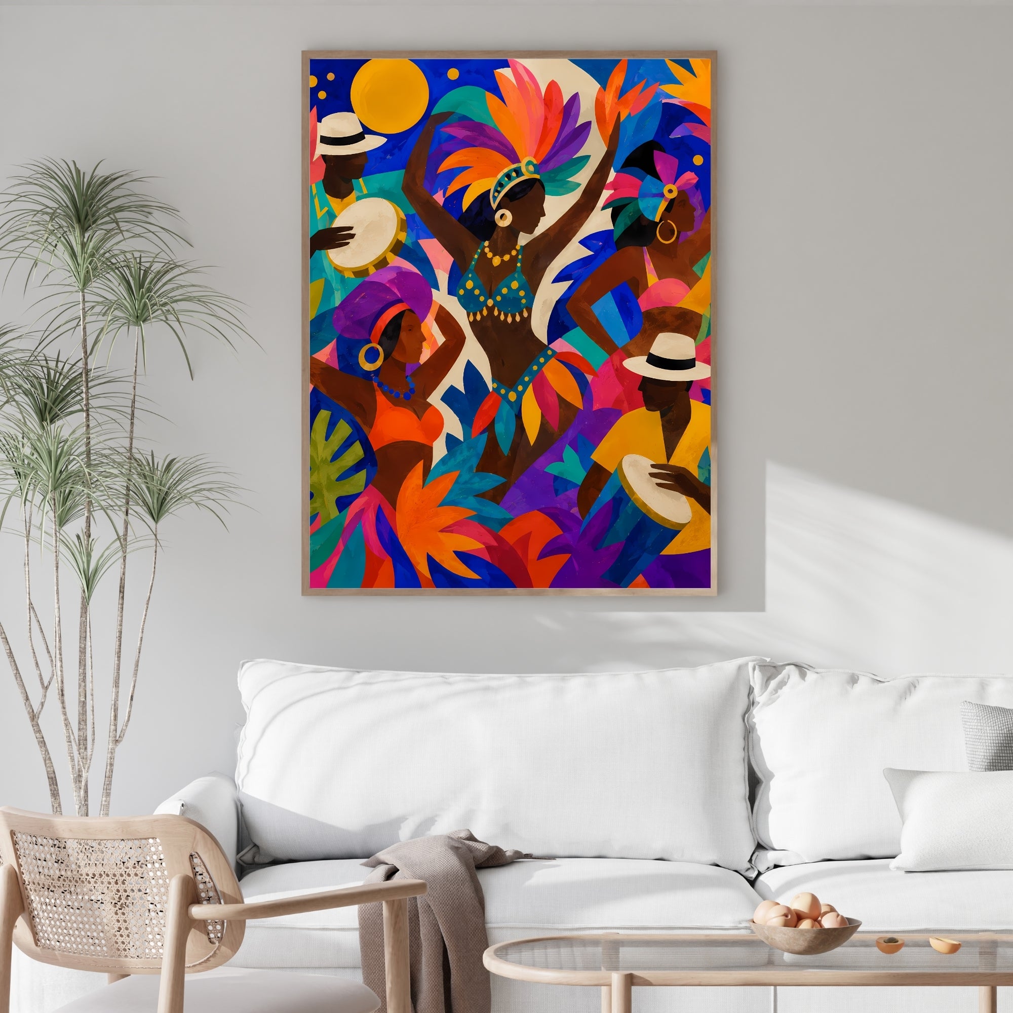 Tropical Dance Wall Art | Colorful Carnival Canvas Print
