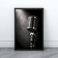Vintage Microphone Wall Art | Music Studio Canvas Print