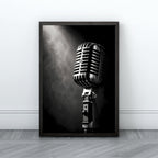 Vintage Microphone Wall Art | Music Studio Canvas Print