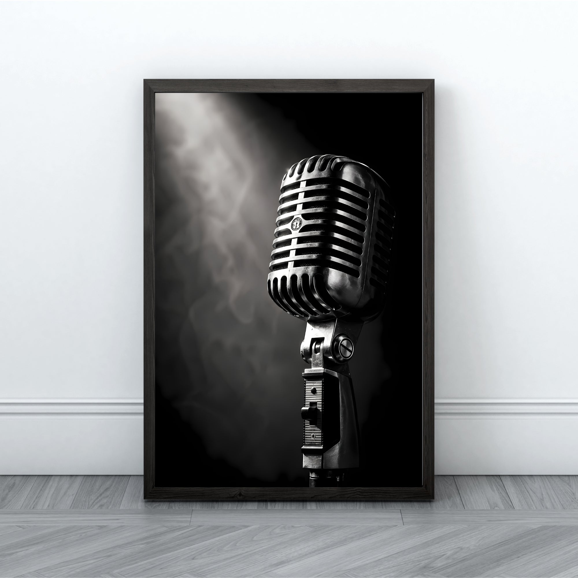 Vintage Microphone Wall Art | Music Studio Canvas Print