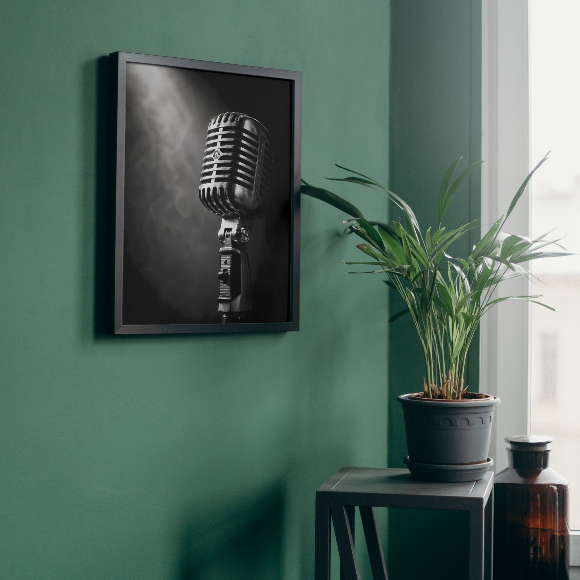 Vintage Microphone Wall Art | Music Studio Canvas Print