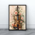 Violin Wall Art | Elegant Floral Music Canvas Print