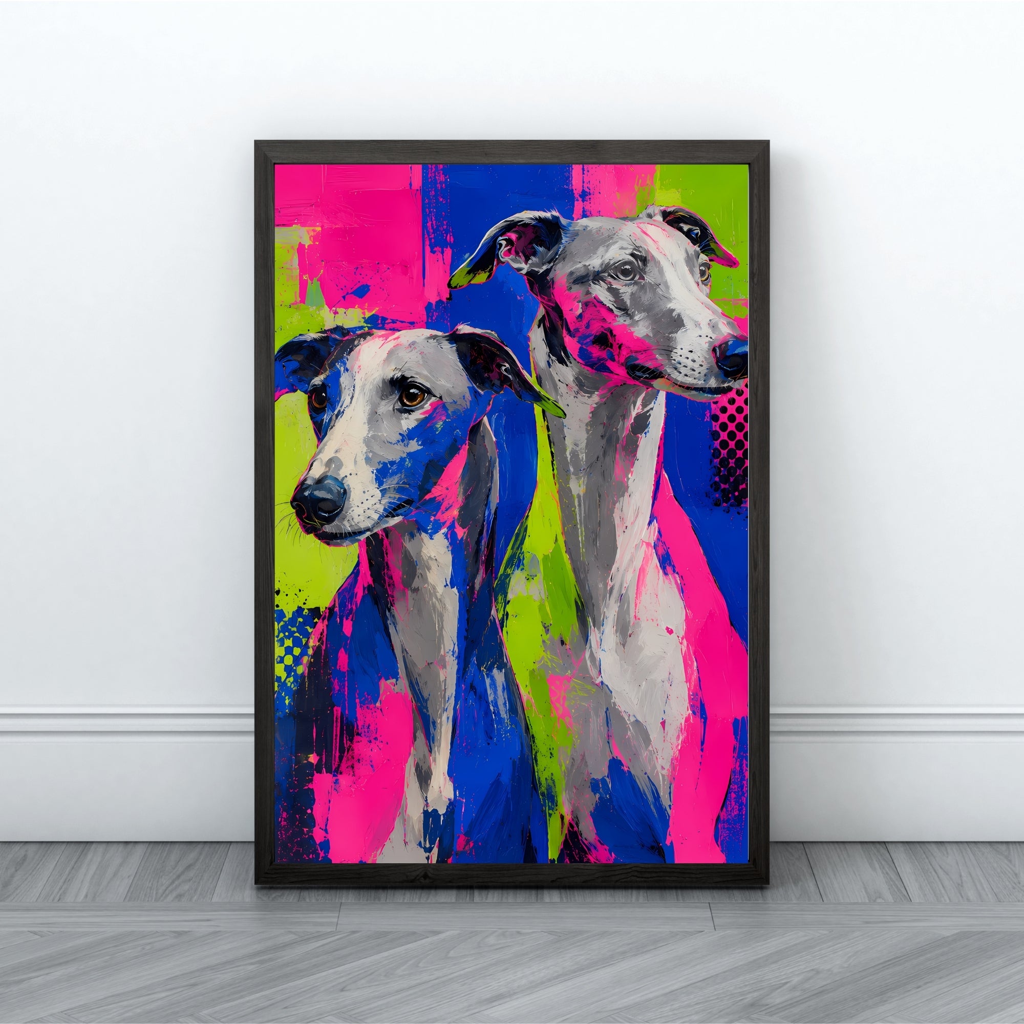 Greyhound Wall Art | Colorful Pop Art Dog Canvas Print