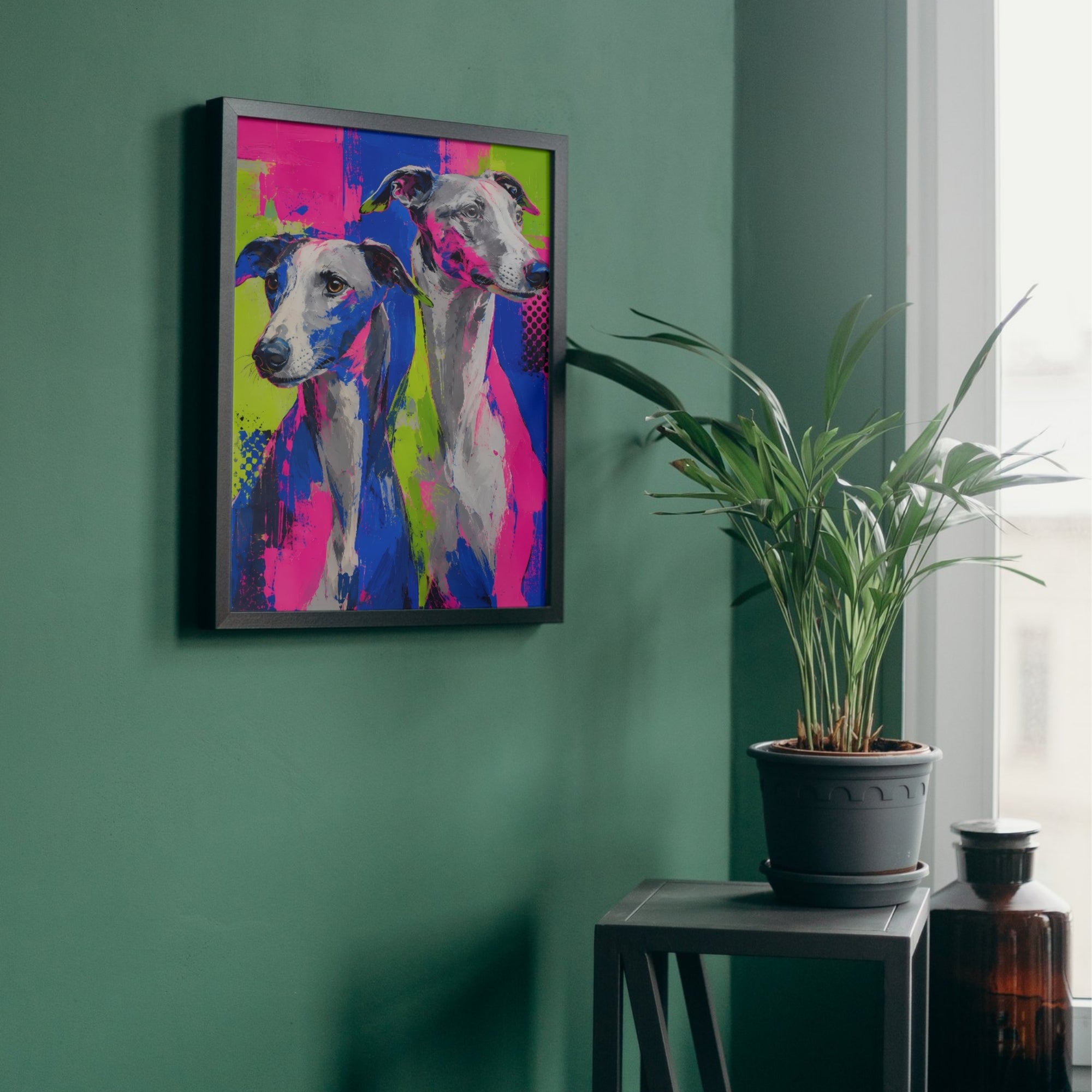 Greyhound Wall Art | Colorful Pop Art Dog Canvas Print