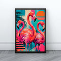 Flamingo Wall Art | Colorful Tropical Pop Art Canvas Print