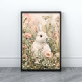 Rabbit Wall Art | Wildflower Meadow Nature Canvas Print
