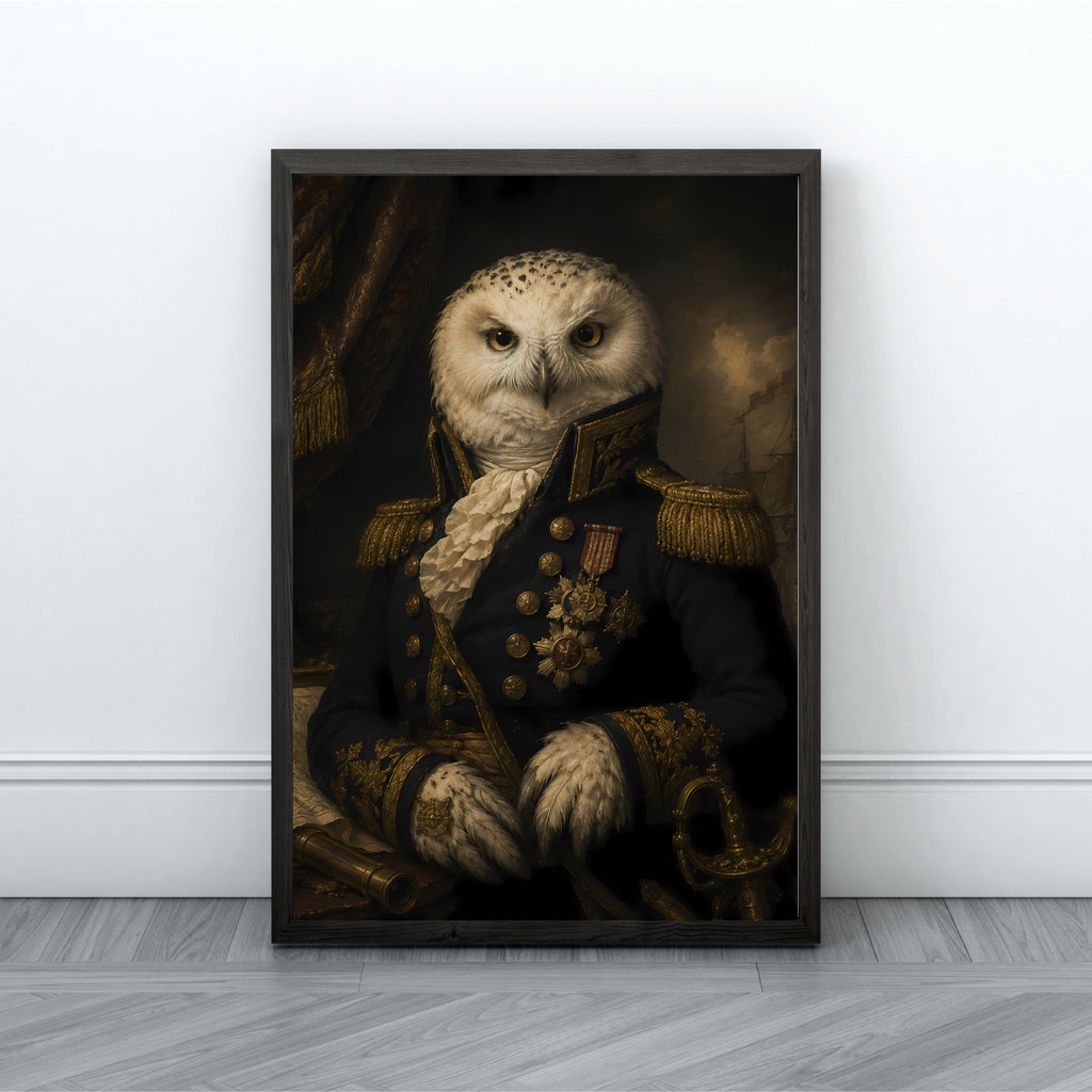 Owl Wall Art | Vintage Animal Portrait Canvas Print