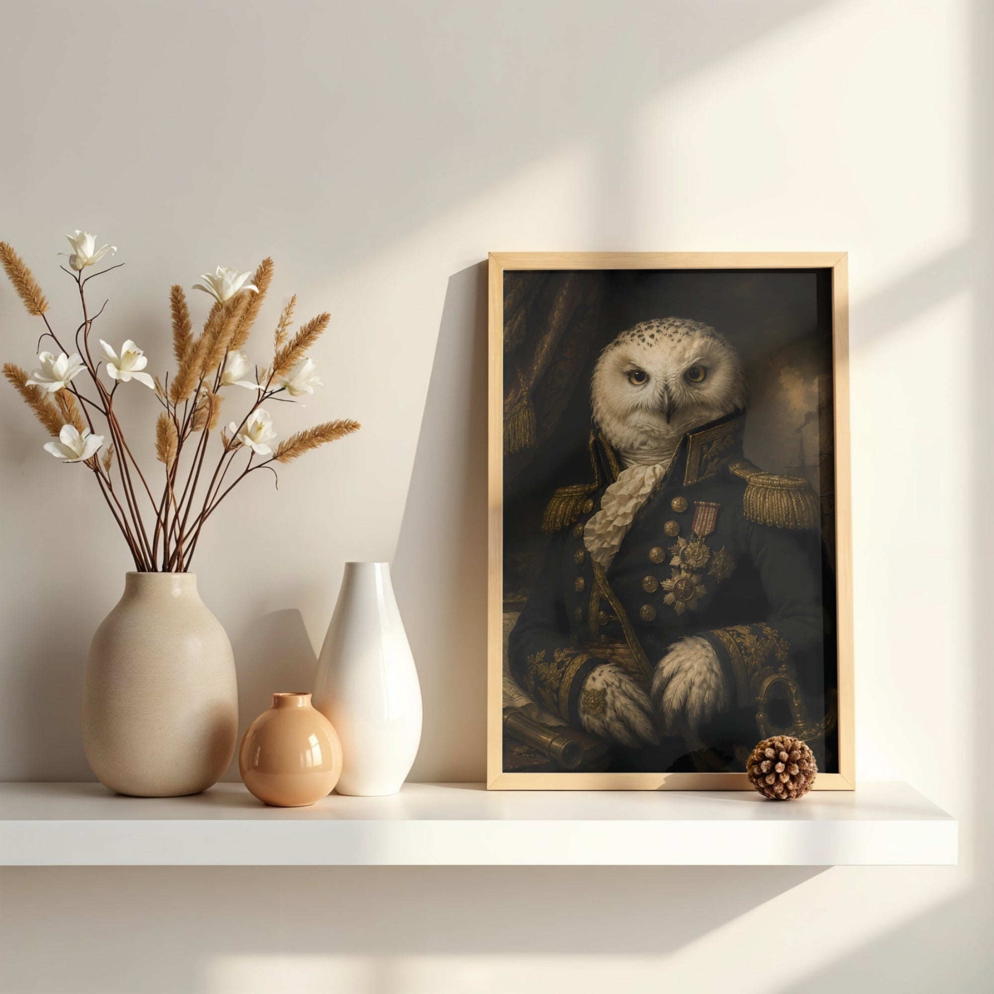 Owl Wall Art | Vintage Animal Portrait Canvas Print
